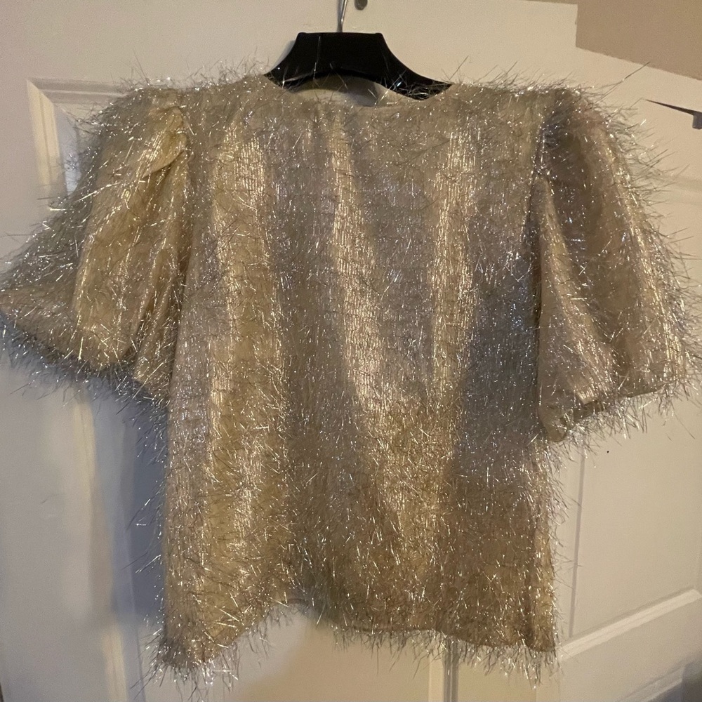 Endless Rose Gold Embellished Puff Sleeve Blouse